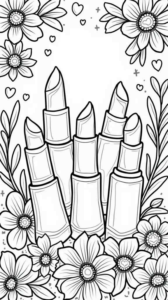 lipstick coloring page